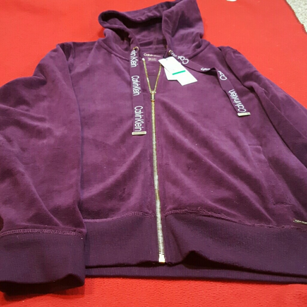 Calvin Klein  velvet  jumper set in purple